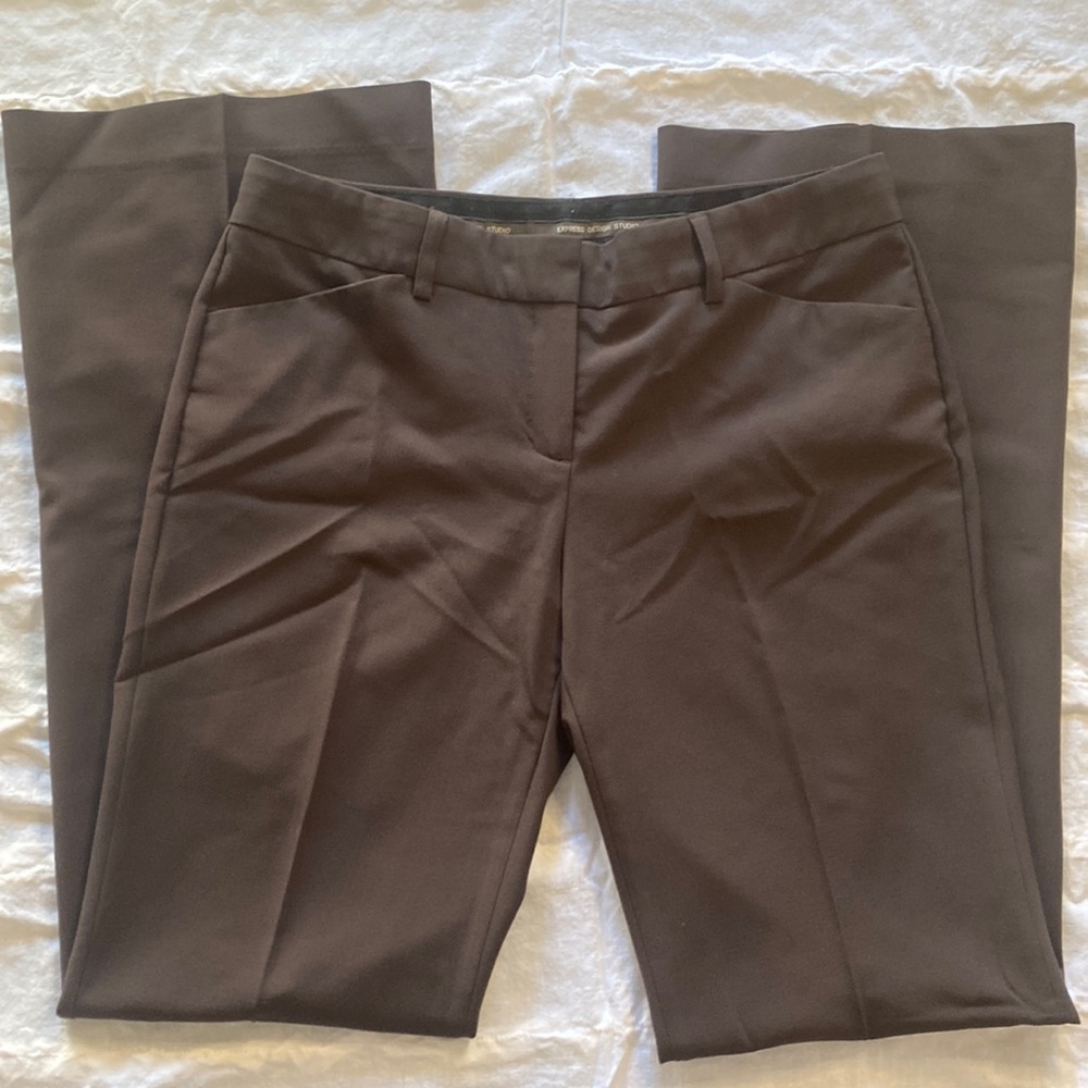 Express Editor Brown Pants, Size 4
